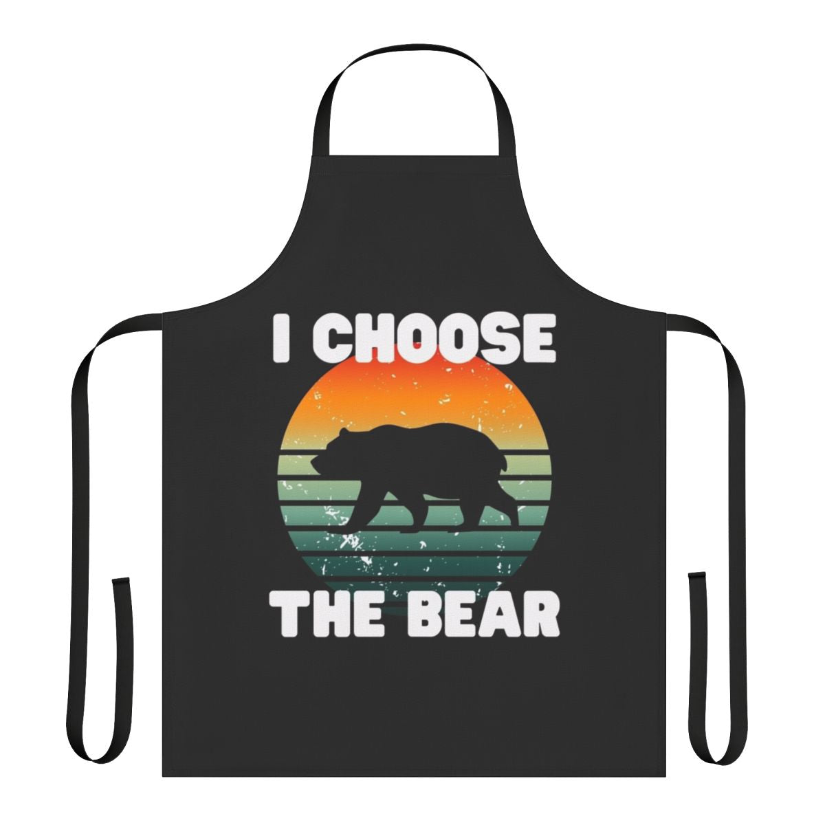 "Illustration of a bear on a stylish cotton apron for women"