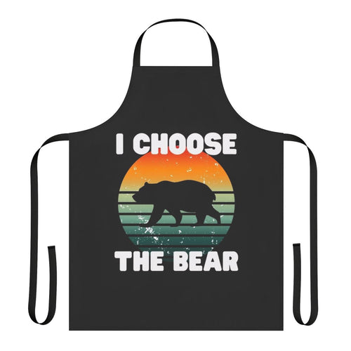 "Illustration of a bear on a stylish cotton apron for women"
