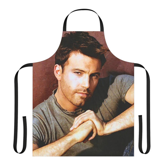 A high-quality apron featuring a playful design inspired by the acclaimed actor Ben Affleck