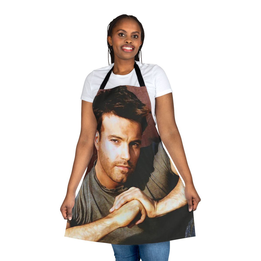 A high-quality apron featuring a playful design inspired by the acclaimed actor Ben Affleck