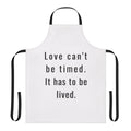 An apron featuring a quote from the character Berlin in the Netflix series Money Heist.