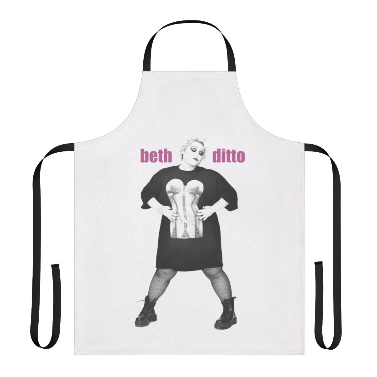 A high-quality apron featuring the design of punk icon Beth Ditto