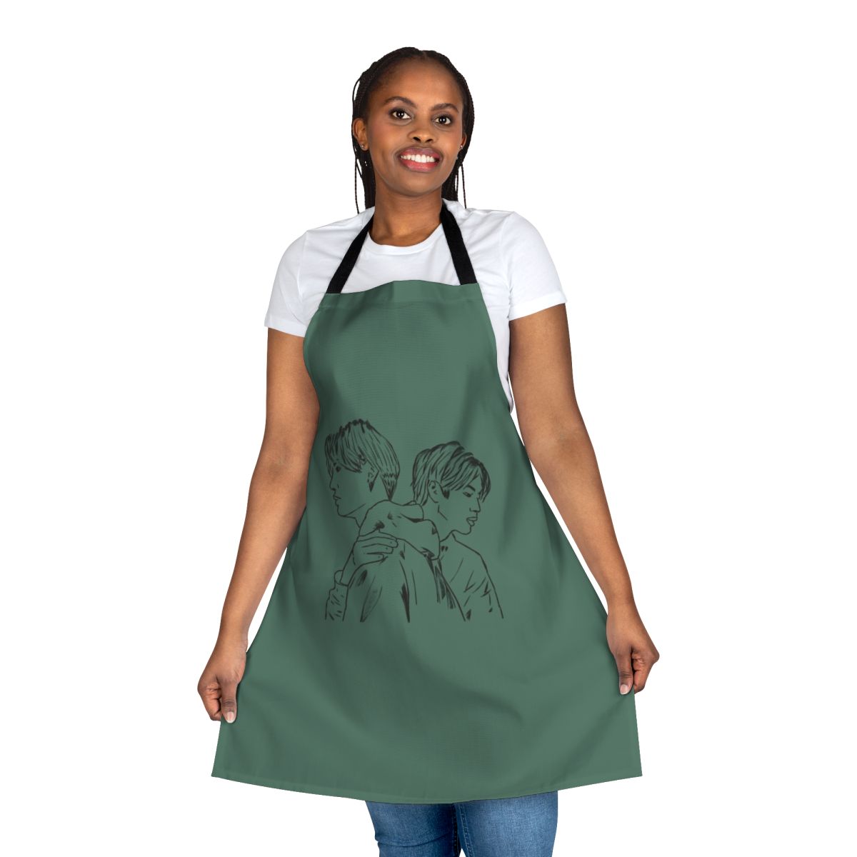 Stylish Between Us-Inspired Apron featuring characters from the popular series