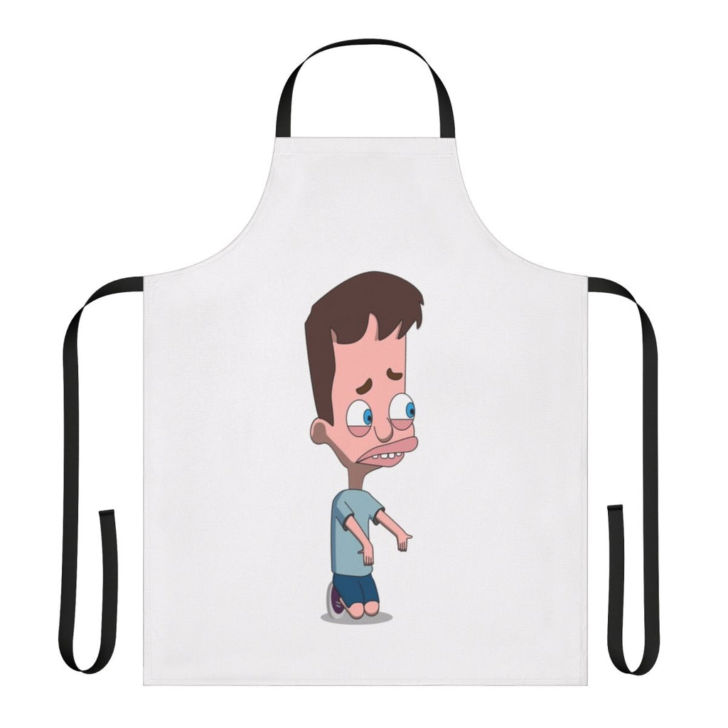 A colorful and humorous big mouth-inspired apron for the kitchen