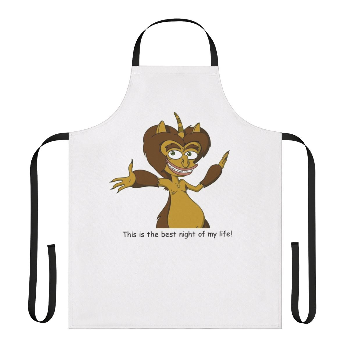 Big Mouth themed apron featuring Maury character