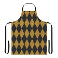 Black and gold harlequin pattern apron