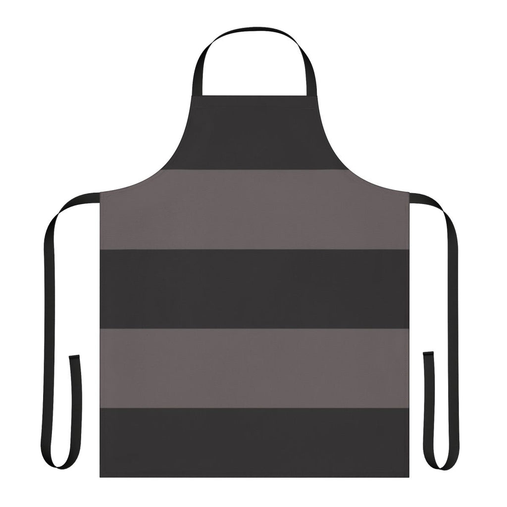 Black and grey striped modern minimalist apron with abstract art design