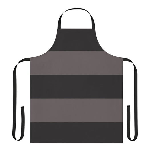 Black and grey striped modern minimalist apron with abstract art design