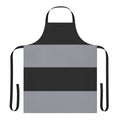 Black and grey striped apron