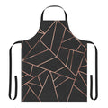 Sleek and modern black and rose gold abstract geometric apron