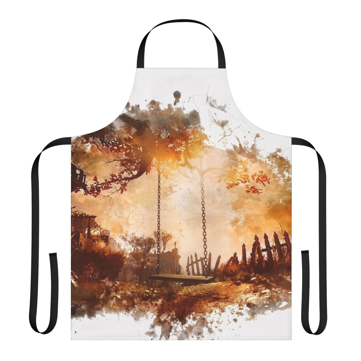 Black and white apron featuring elements from the video game What Remains of Edith Finch