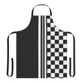 Black and white apron with a stylish ska inspired design