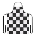 Black and white checkered apron for home cooking and baking