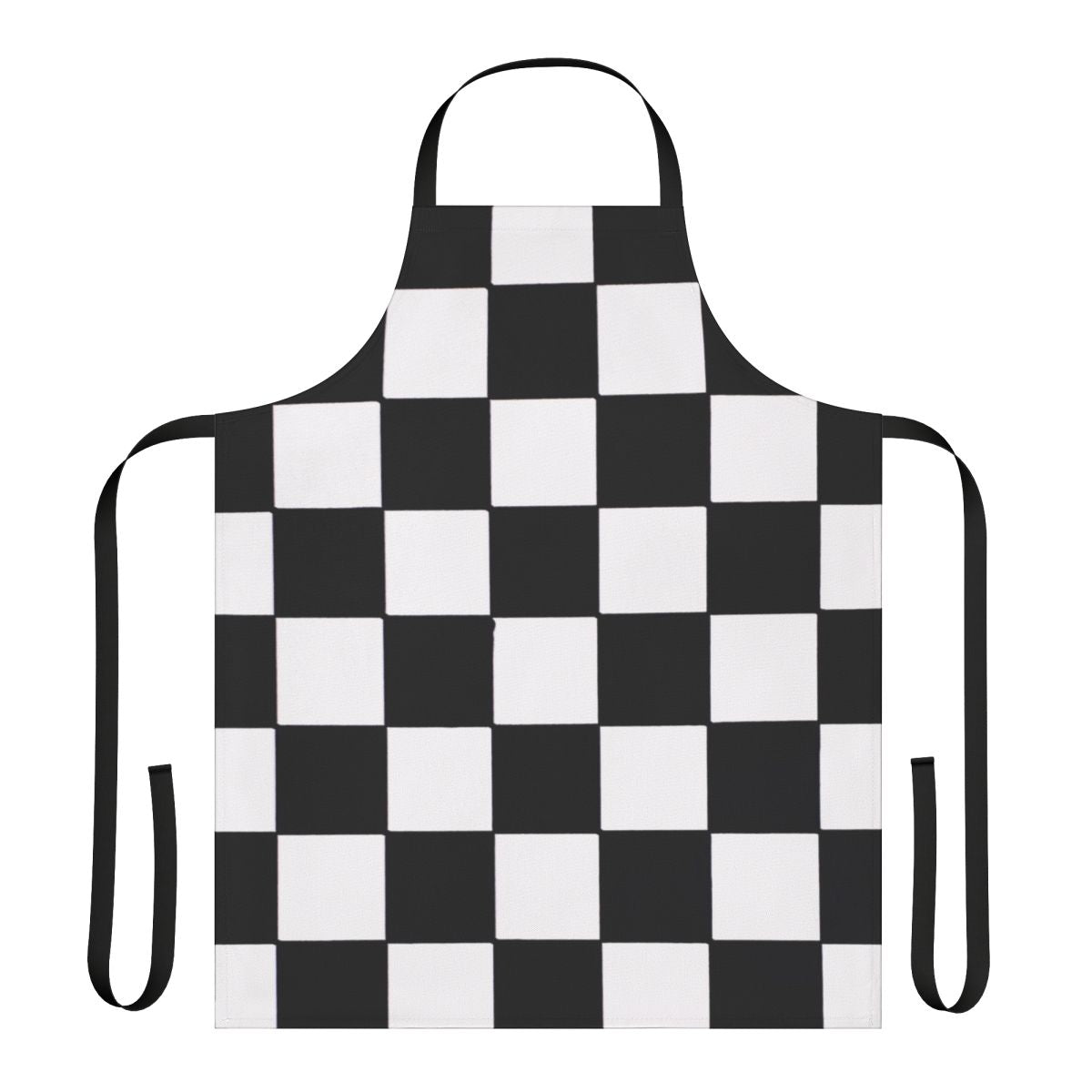 Black and white checkered apron for home cooking and baking