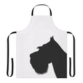 Sleek and durable black and white apron featuring a miniature schnauzer silhouette design
