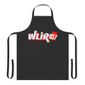 Black apron with a humorous music-themed design
