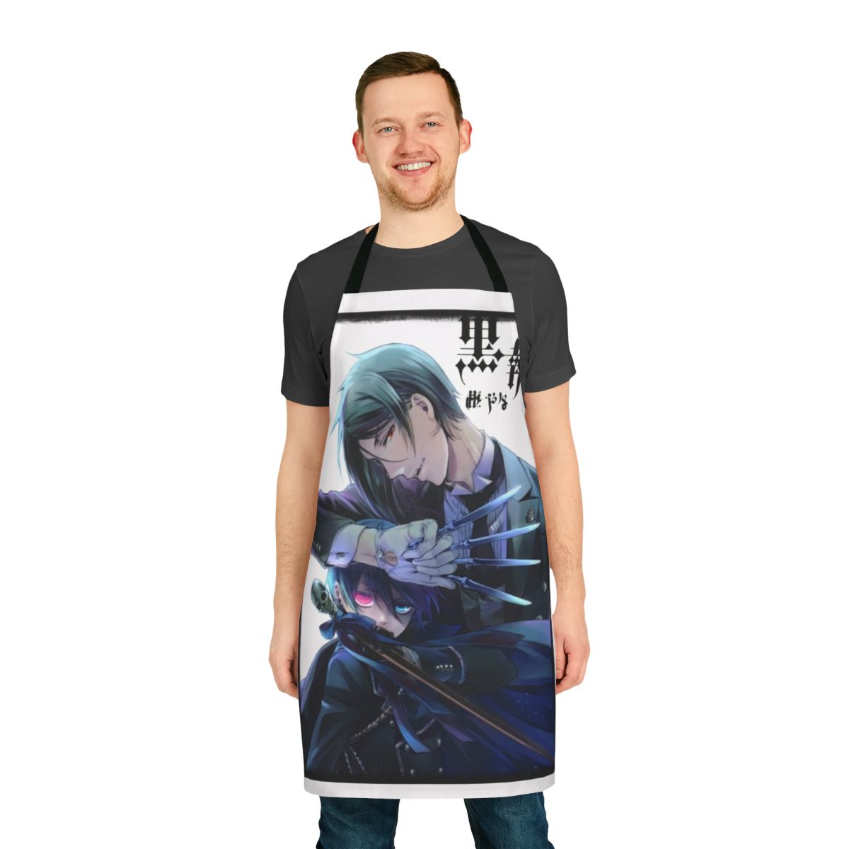 Black Butler-inspired apron with anime character design