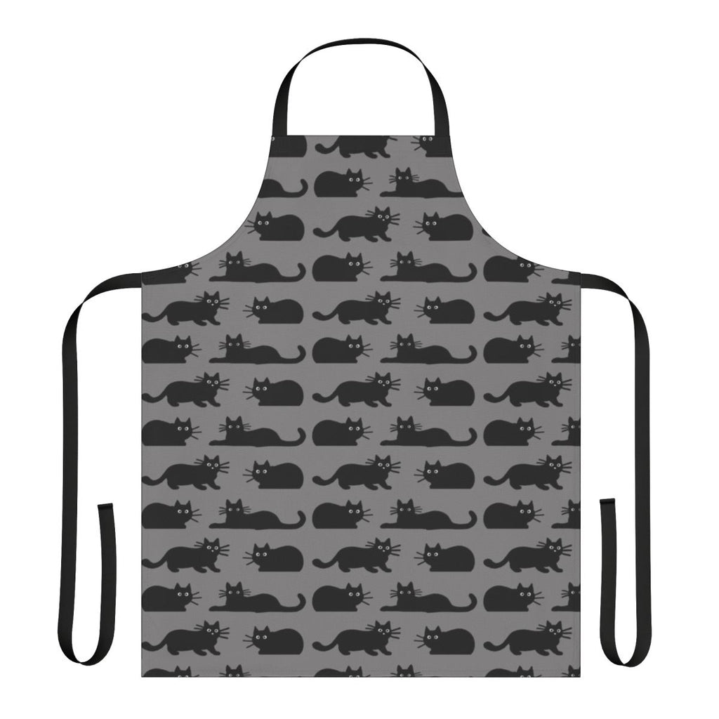 Black cat apron with whiskers design
