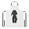 Sleek black dog-themed apron for cooking and baking
