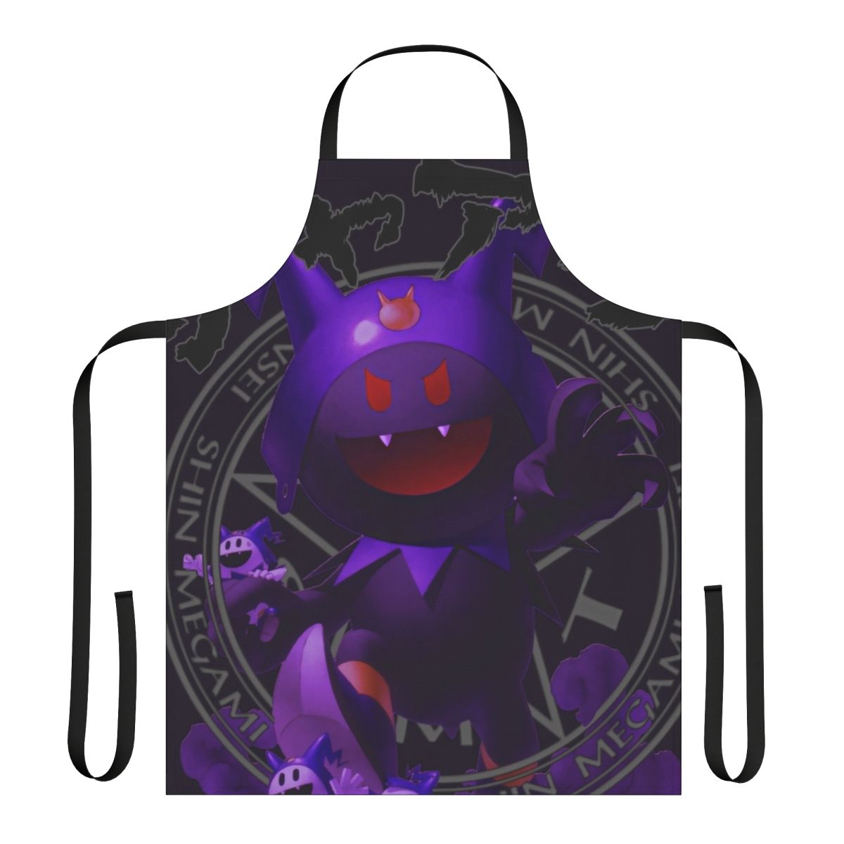 Black Frost themed apron with digital art design