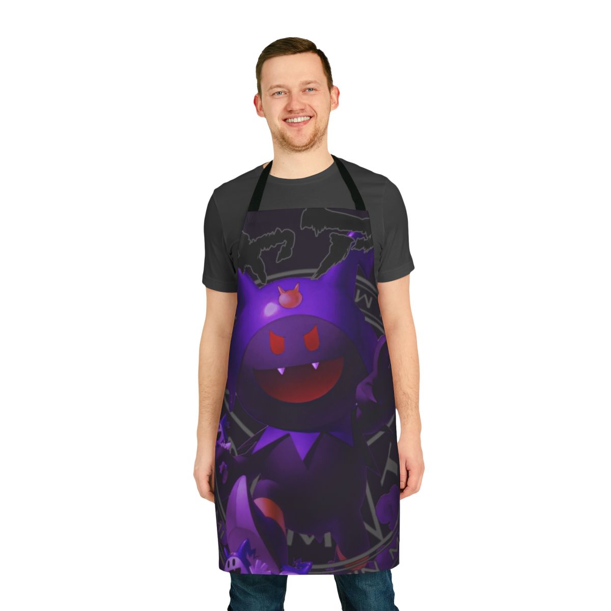 Black Frost themed apron with digital art design