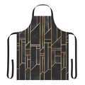 Sleek black apron with abstract geometric pattern