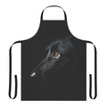 Black Labrador Retriever wearing a high-quality apron