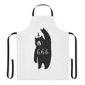 Black metal bear-themed apron with devil horns, perfect for heavy metal and rock fans