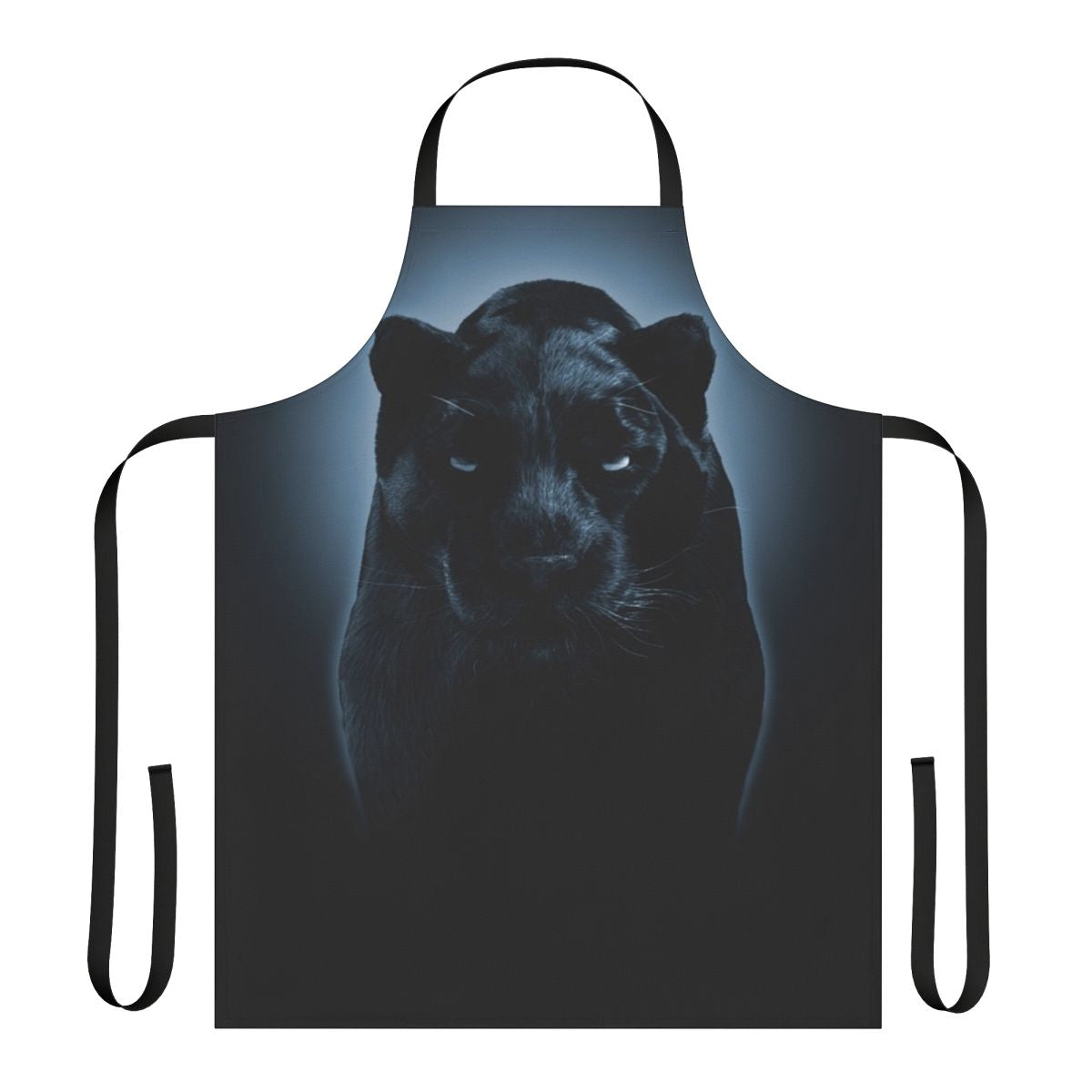Black panther-themed apron with artwork of the iconic Marvel superhero