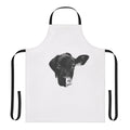 Black and white apron with the Animal Equality logo, promoting animal rights and veganism
