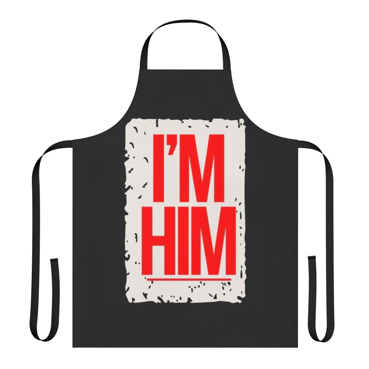 A block print grunge style apron featuring a trendy urban design for music enthusiasts.