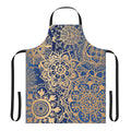 Blue and gold mandala pattern apron