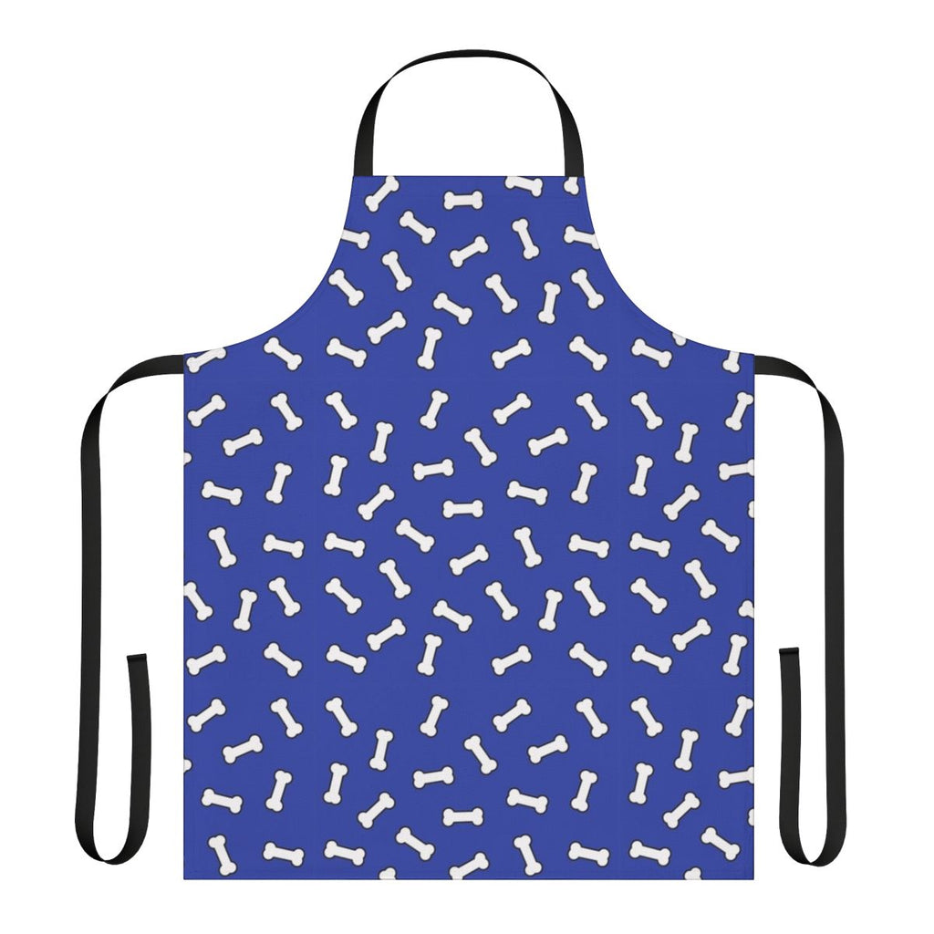 Blue and white cartoon dog bone pattern apron for pet and dog lovers