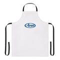 Blue apron with motorsport and automotive design elements