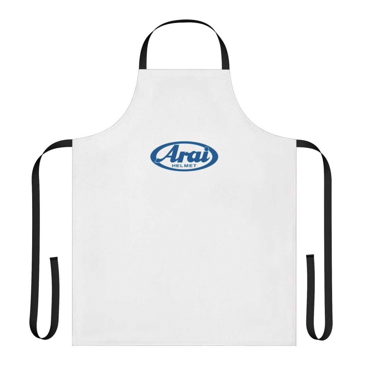 Blue apron with motorsport and automotive design elements