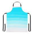 Blue apron with abstract paint strokes design