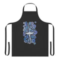 A blue apron with a ballerina design, perfect for ballet teachers or students.