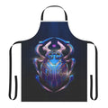 Blue Beetle themed apron with the iconic character's logo and colors