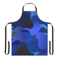 Blue camouflage pattern apron for kitchen and outdoor use