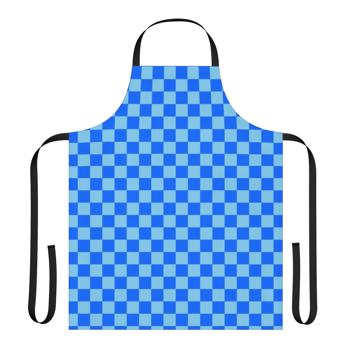 Blue and white checkered apron