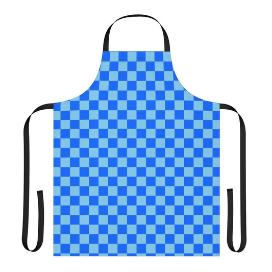 Blue and white checkered apron