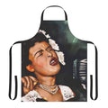 Blue lady apron with musical notes and jazz styling