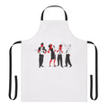 Blues band inspired apron with musical notes and instruments
