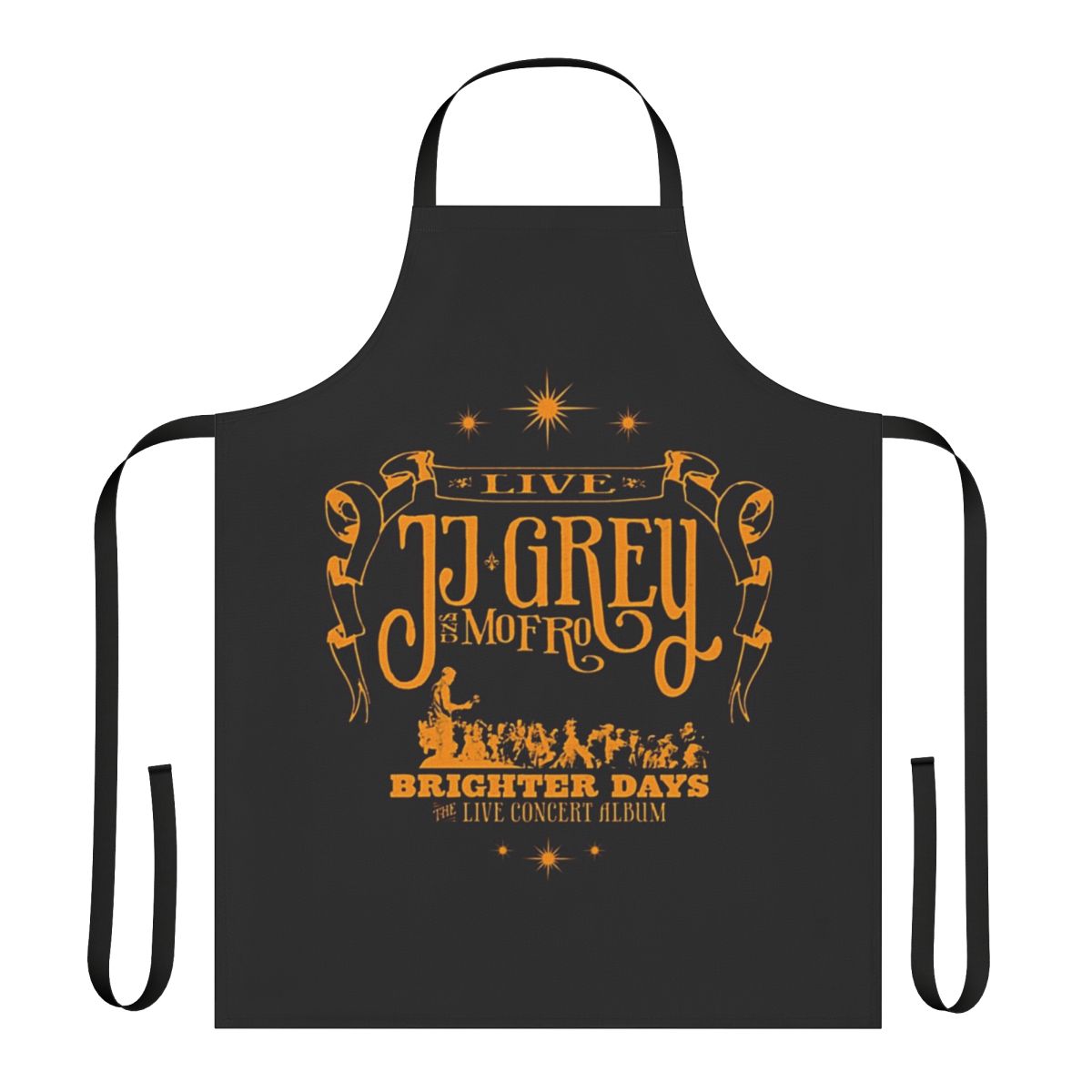 Stylish Blues-Inspired Live Apron with Musical Influences