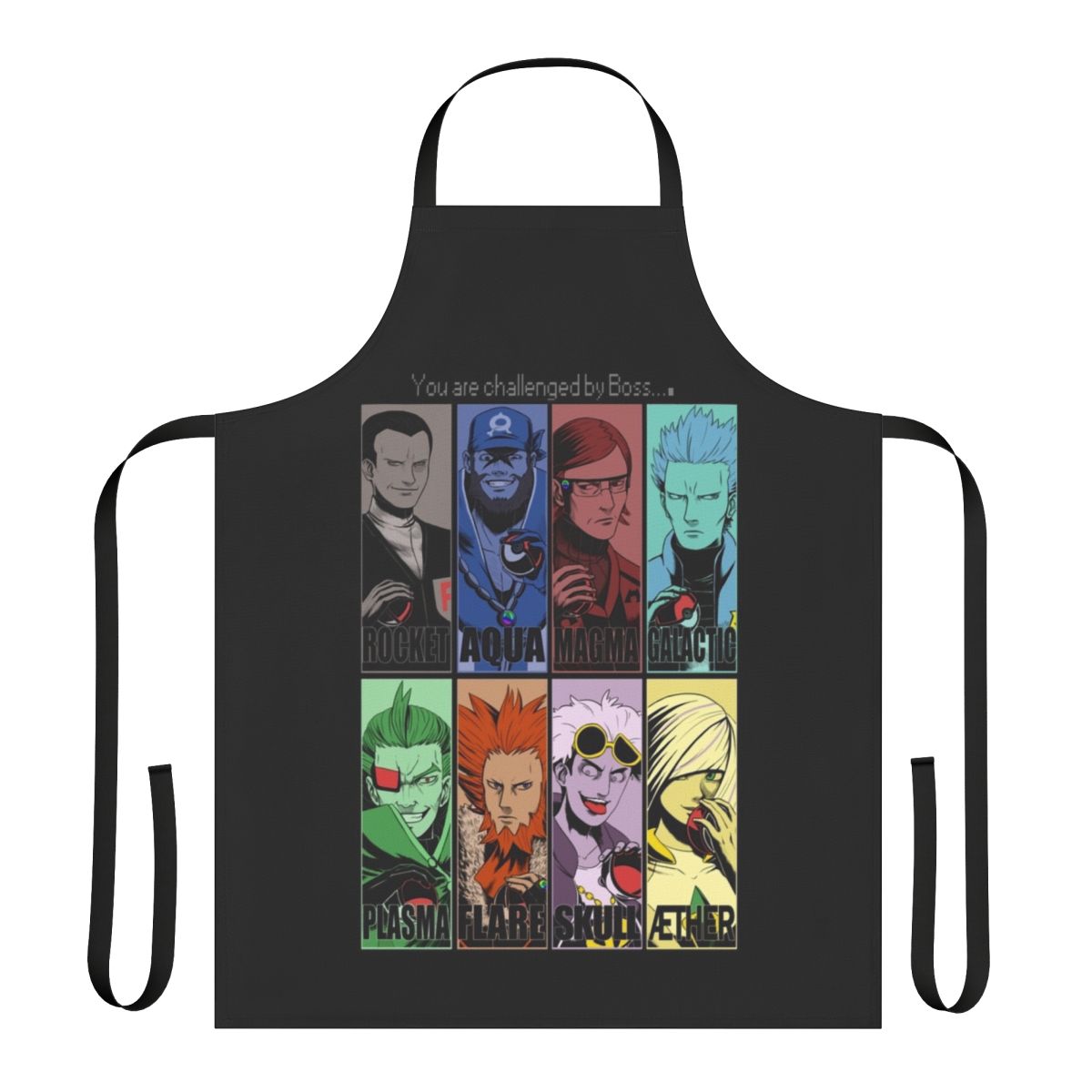 Apron featuring Pokémon villain teams and characters
