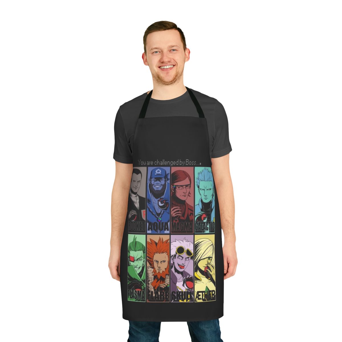 Apron featuring Pokémon villain teams and characters