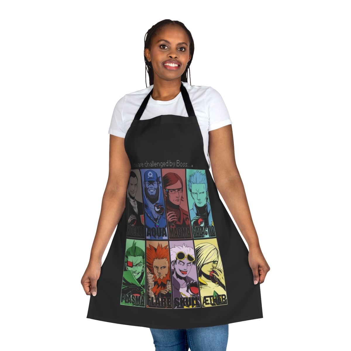 Apron featuring Pokémon villain teams and characters