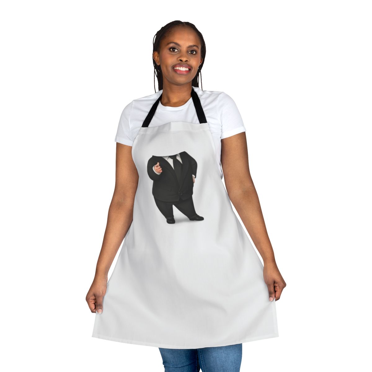 Boss Baby-themed apron for fathers, featuring playful dad jokes and a cheeky design