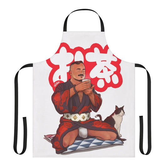 Brown eyes sfw apron with gay pride and LGBTQ art design