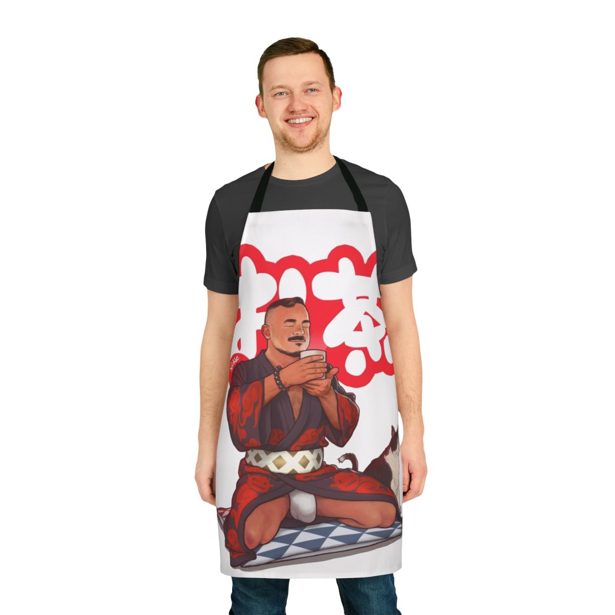 Brown eyes sfw apron with gay pride and LGBTQ art design